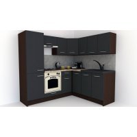Bucatarie de Colt GENA NEW 7 DR. 180-210, Cu Corp de Cuptor, Wenge / Decor 0164